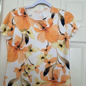 Yellow print short sleeved shirt